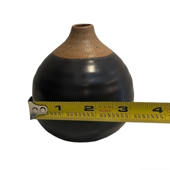 Dark Gray & Clay Small Petite Bur Vase Decorative - Picture 4 of 5